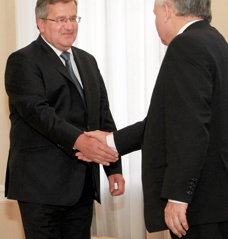 Prezes PiS na spotkaniu z prezydentem Bronisławem Komorowskim