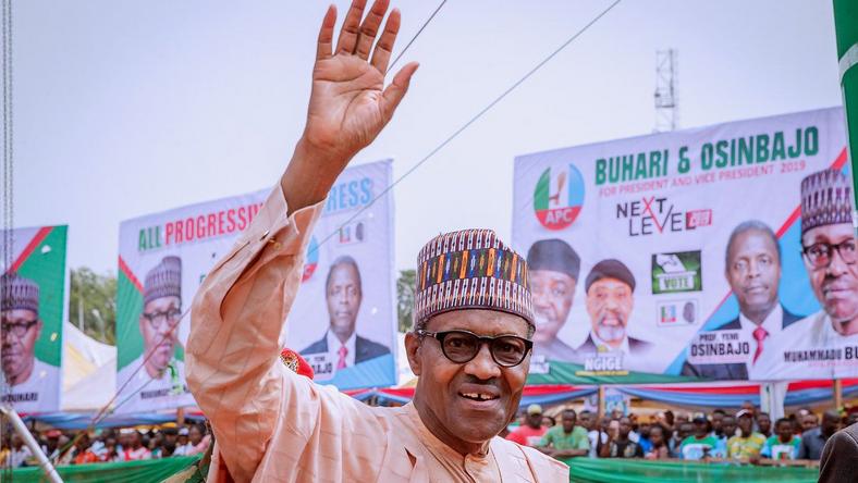 President Muhammadu Buhari's proceeded to a rally organized by his party the All Progressives Congress (APC) after the commissioning of the Zik's Mausoleum in Onitsha. [The News]
