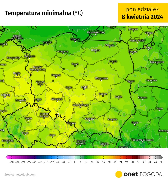 Noc także zapowiada się bardzo ciepło