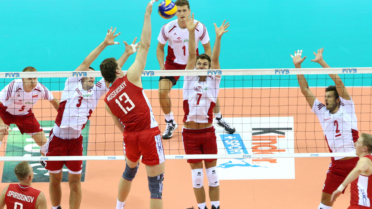 Mecz trzeciej rundy mistrzostw świata siatkarzy: Polska - Rosja. Spotkanie rozpoczęło się w czwartek 18 września o godzinie 20:25.