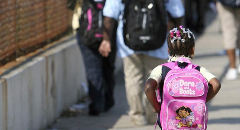 Child going to school