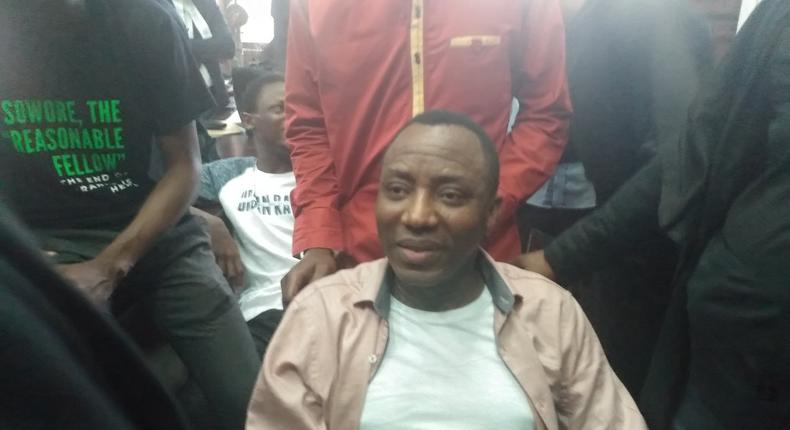 Omoyele Sowore has been in DSS custody since August 3, 2019 [Sahara Reporters/Twitter]