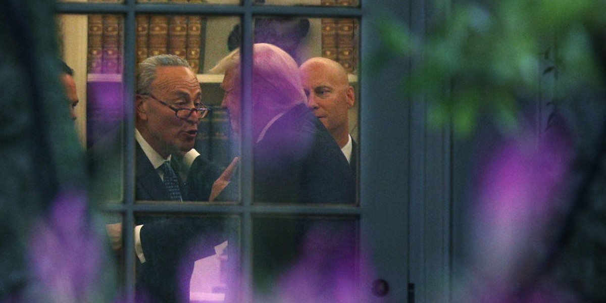 'This is great!': Chuck Schumer says Trump called to tell him about the great TV coverage their bipartisan deal got