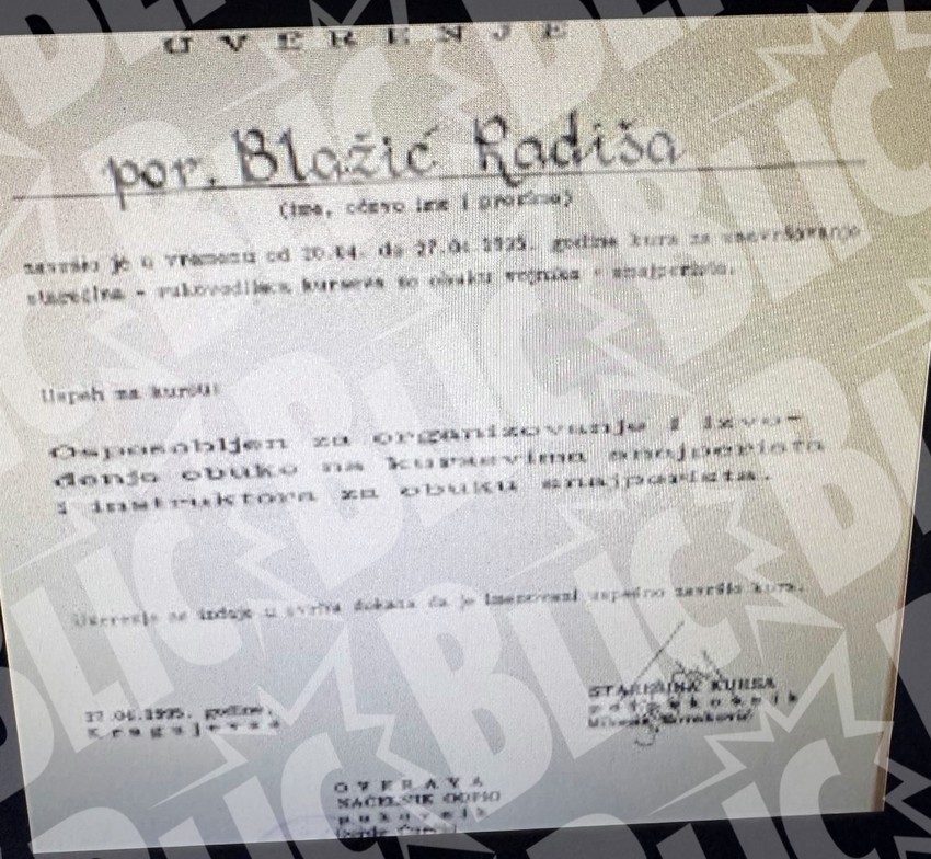Diplome Radiše Blažića 