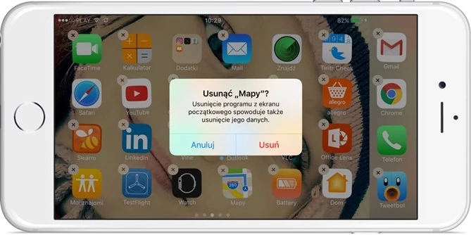 "Usuwanie" wbudowanych aplikacji z iOS 10