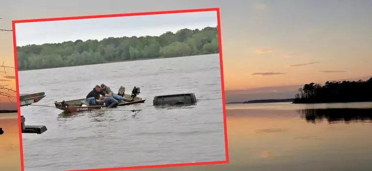 Wędkarz zobaczył dach Jeepa zatopionego w jeziorze. W środku ktoś się ruszał