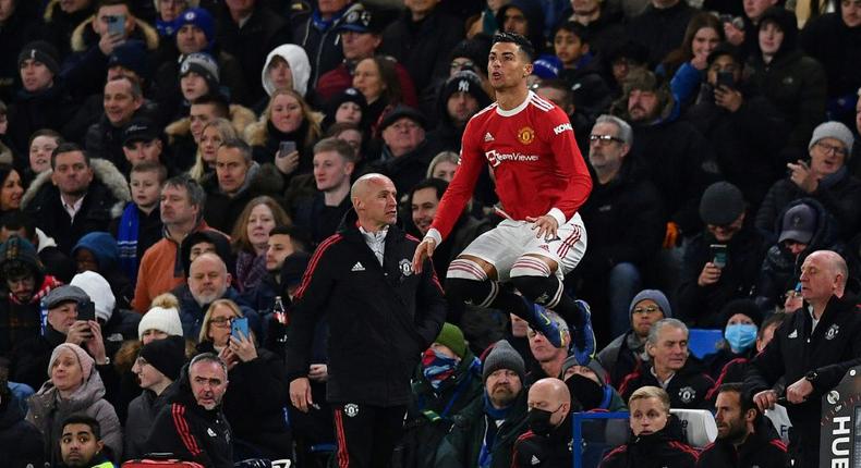 Cristiano Ronaldo came on in the second half for Manchester United against Chelsea Creator: Ben STANSALL