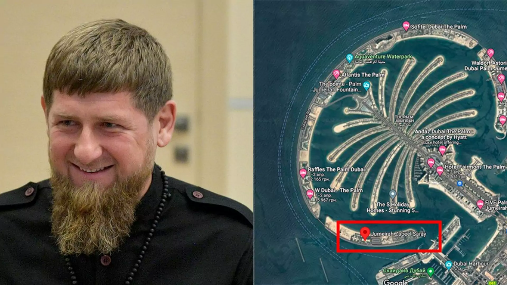 Dziennikarze znaleźli willę Kadyrowa. Dom na sztucznej wyspie w Dubaju