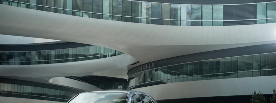 Bentley Flying Spur, Galaxy SOHO, Beijing, China. Photograph James Lipman. 3 May 2013