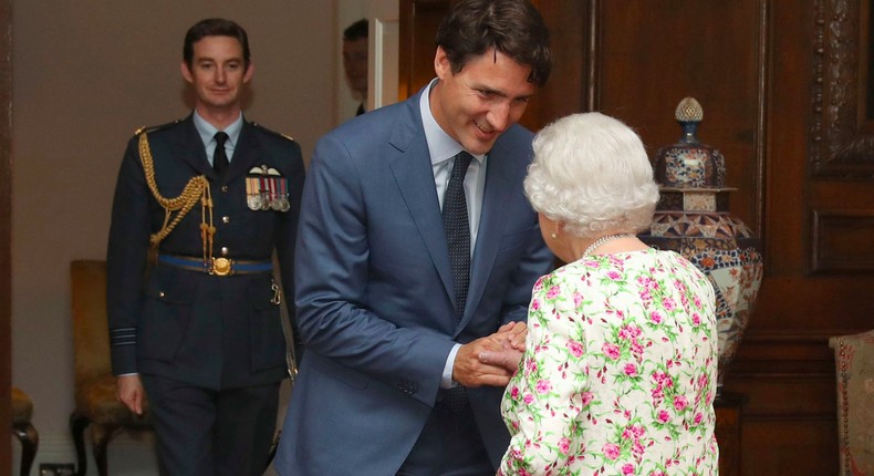 Canadian Prime Minister Justin Trudeau met the Queen at the Palace of Holyroodhouse on Wednesday.