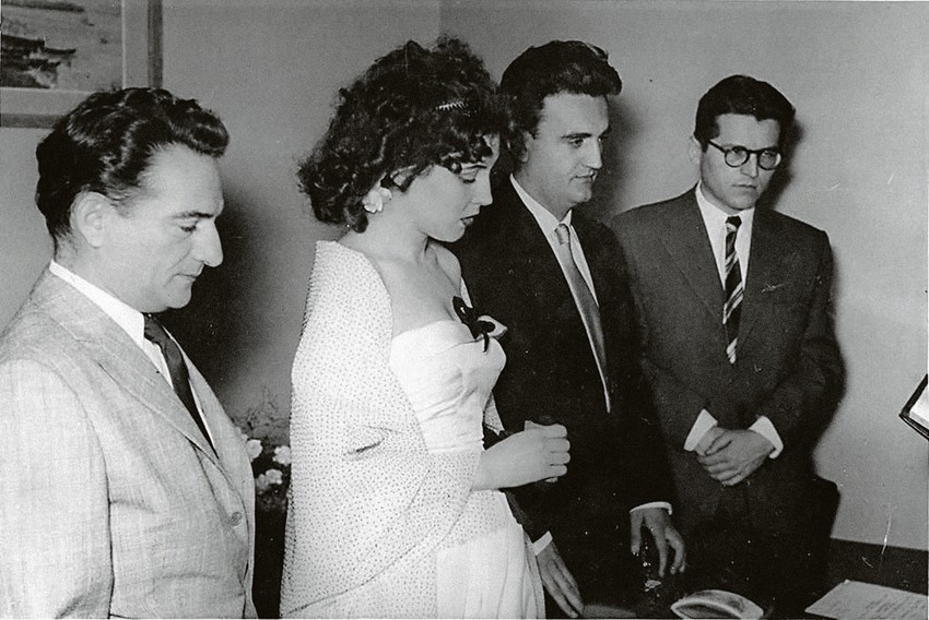 Venčanje Antonija Isakovića sa Leposavom Milanin i kumovima Dobricom Ćosićem i Oskarom Davičom