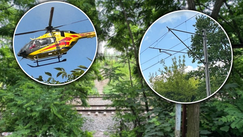 She entered the traction pole and the electricity struck her. The LPR helicopter arrived for a 13-year-old