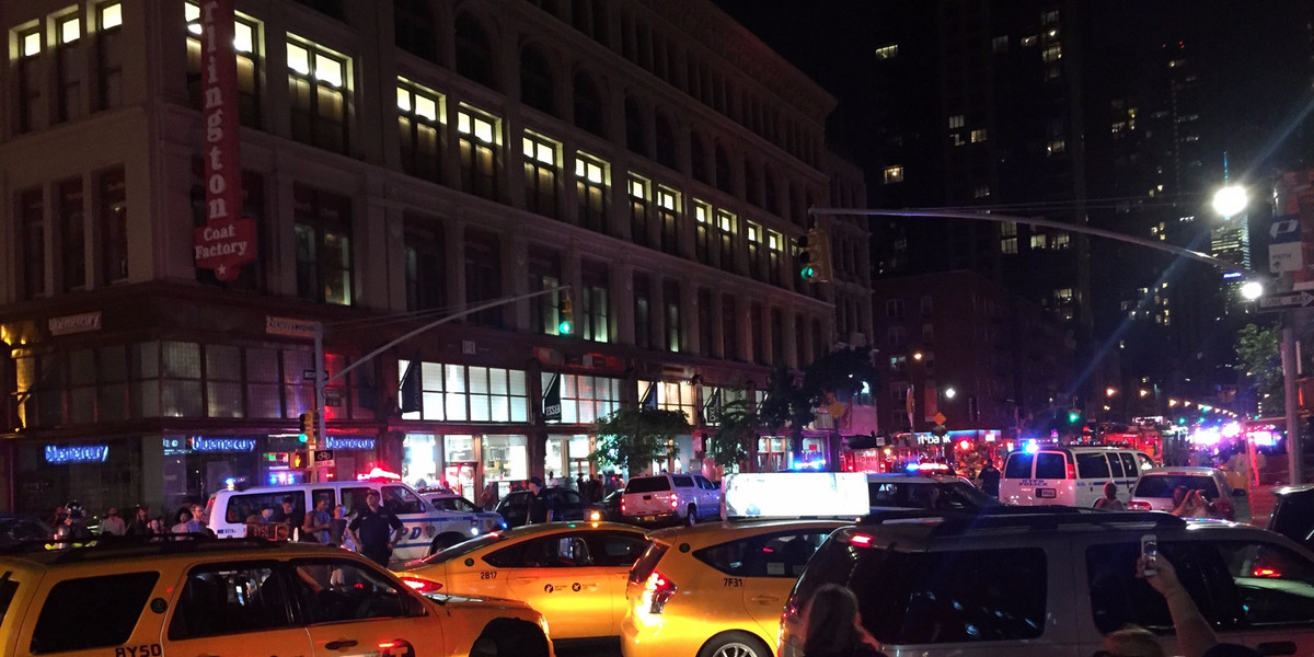 A view from the scene at 23rd Street and 6th Avenue in New York City.
