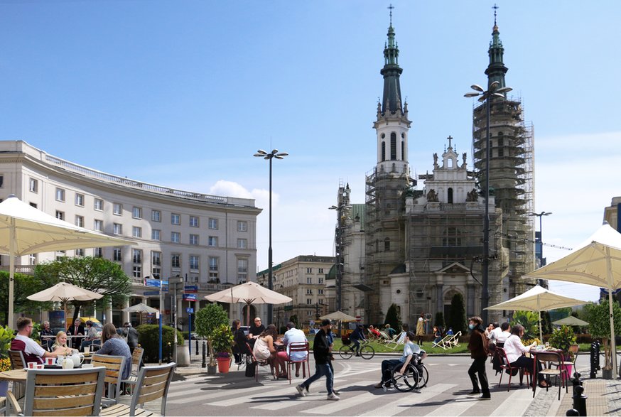 Tak mógłby wyglądać plac Zbawiciela według MJN (wizualizacja)