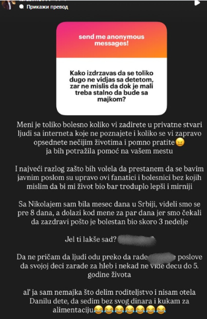 Taru napali da ne viđa dete, ona odgovorom zapalila mreže: "Neki rade po pet godina preko grane"