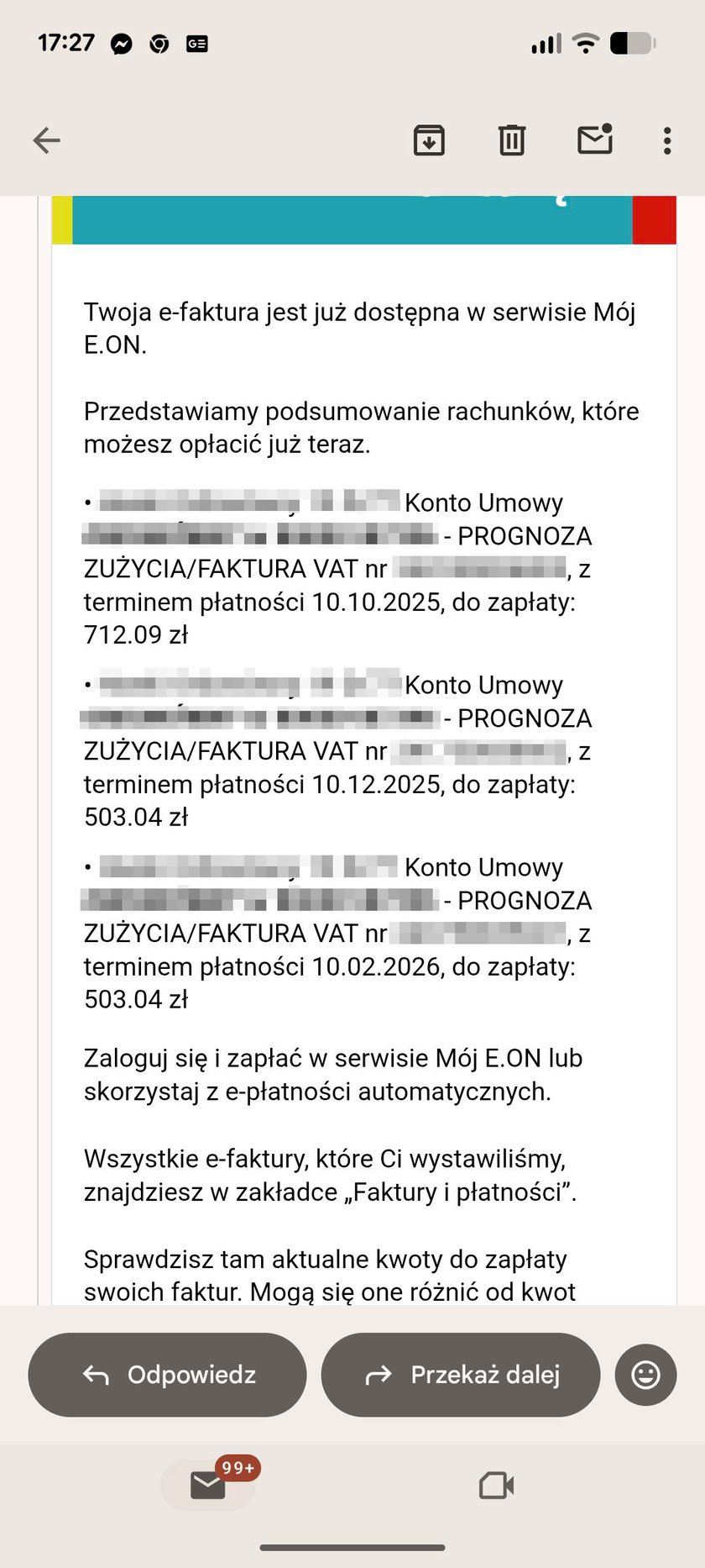 Pani Edyta ma do zapłacenia ponad 1 tys. 700 zł za prąd.