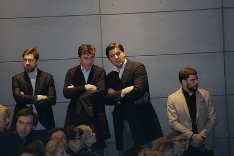 Nebojša Milovanović, Nenad Šarenac i Dejan Bodiroga (stoje), Radoslav Zelenović (sedi)