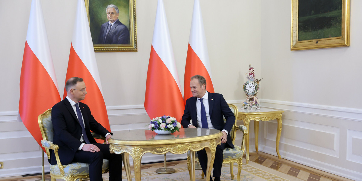 Prezydent Andrzej Duda i premier Donald Tusk podczas styczniowego spotkania dotyczącego m.in. bezpieczeństwa.