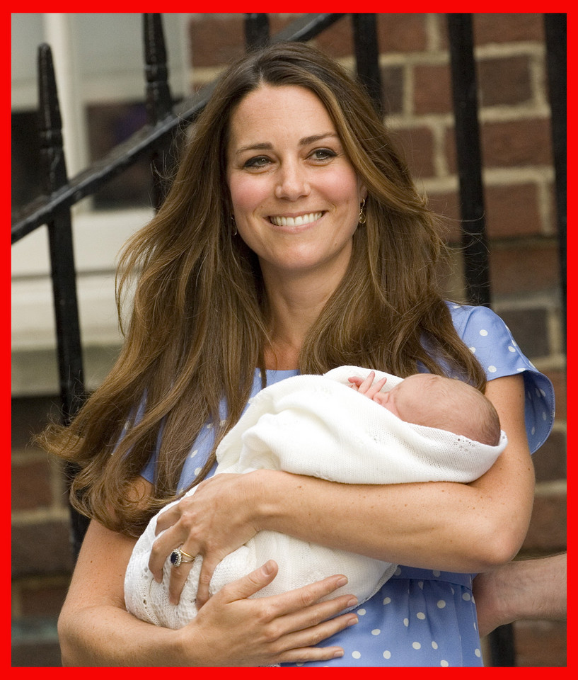 W przypadku narodzin George'a, Kate wybrała nieco bardziej surowy look 