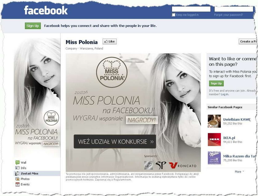 Miss Polonia na Facebooku