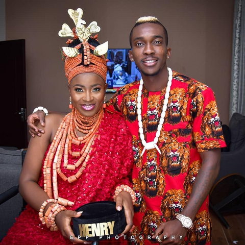 Henry Onyekuru and his wife have two kids together  (Instagram/EPP Photography) 