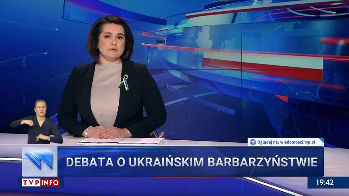 "Ukraińskie barbarzyństwo" na pasku "Wiadomości" TVP. Stacja przeprasza