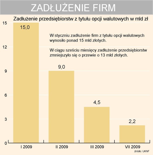 Zadłużenie przedsiębiorstw z tytułu opcji walutowych