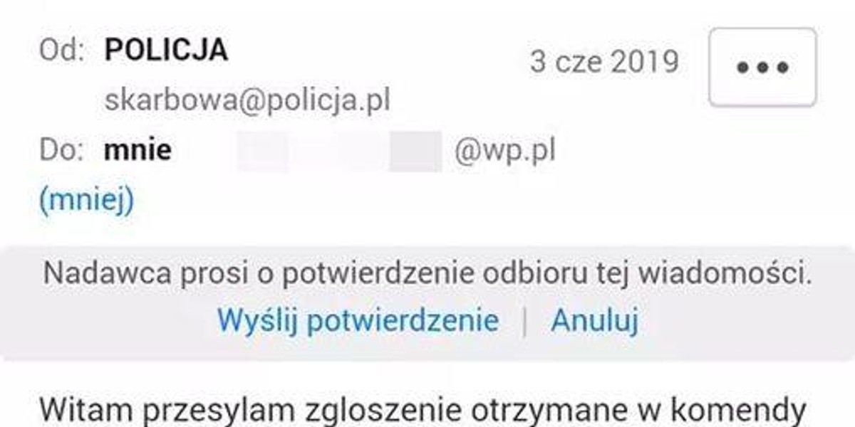 Policja ostrzega! Uważaj na takie wiadomości