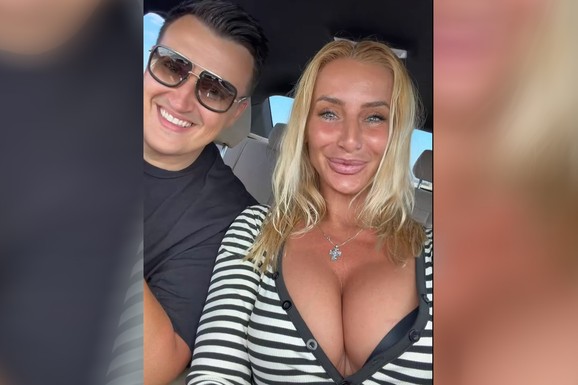 NIKAD VEĆI DEKOLTE MILICE DABOVIĆ Otišla u Ameriku kod verenika, otkopčala dugmiće na majici pa se snimila u izazovnom izdanju: Ne skida osmeh pored Milana