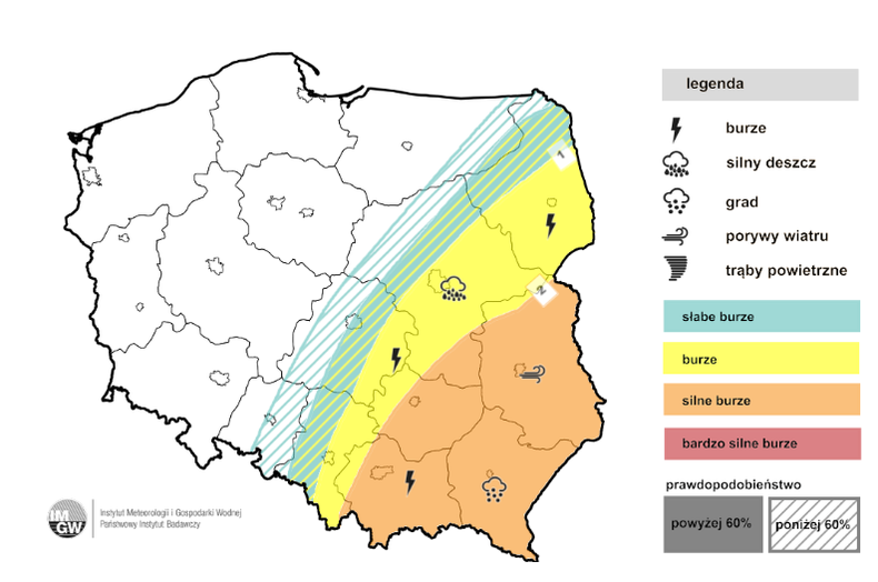 Dziś burze przejdą przez wschodnią, południową i środkową Polskę