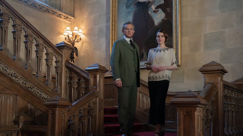 Hugh Bonneville jako Robert Grantham i Michelle Dockery jako Lady Mary w filmie "DOWNTON ABBEY: nowa epoka"