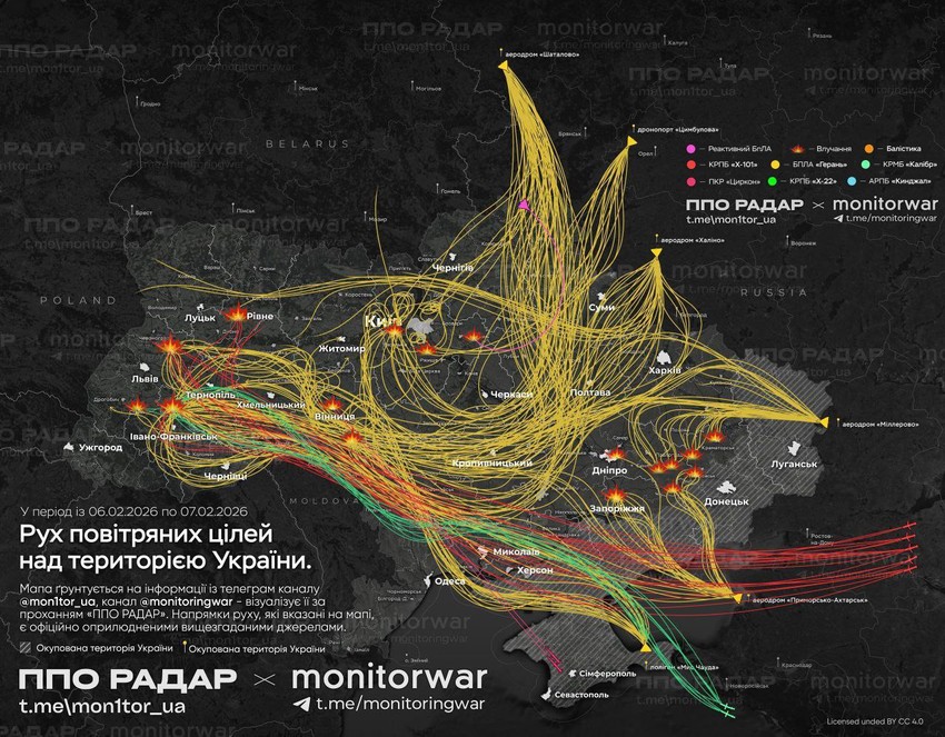 Napad na Ukrajinu, 7 februar 2026.