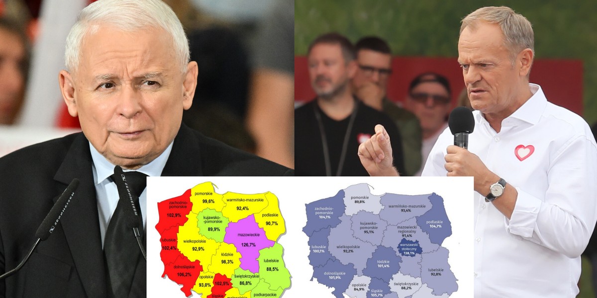 Tegoroczne wybory będą wielkim starciem centrum vs peryferie. Jarosław Kaczyński i Donald Tusk głowią się jak rozszerzyć i zmobilizować swoje elektoraty.