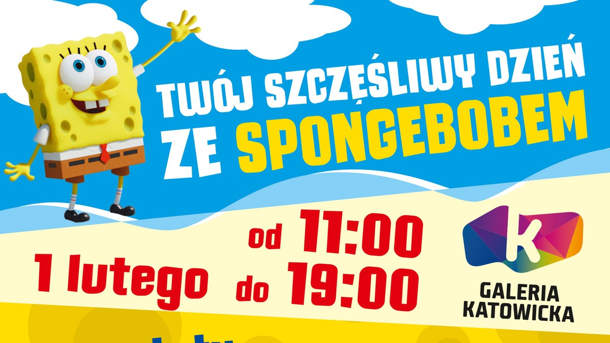 Premiera filmowych przygód kochanego przez dzieci (i dorosłych) na całym świecie SpongeBoba jest okazją do serii wyjątkowych imprez. Zapraszamy na spotkania ze SpongeBobem 1 lutego od godziny 11 do 19 w Galerii Katowickiej.