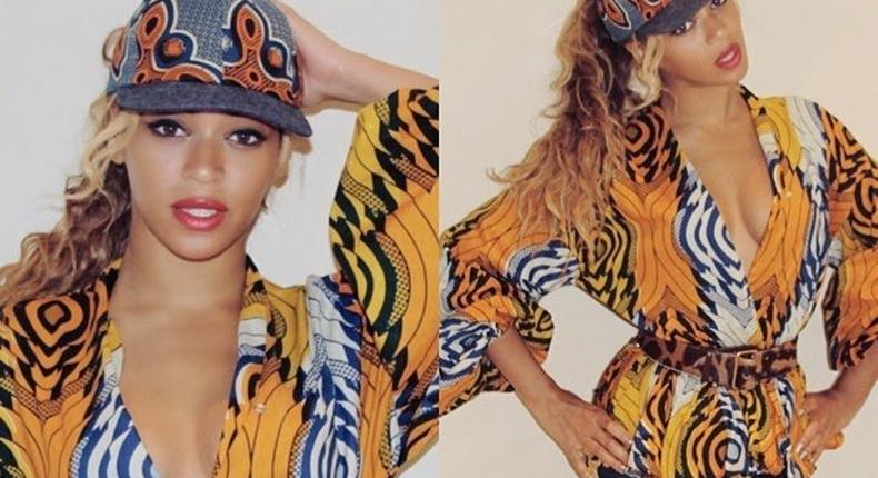 Beyonce wearing ankara print