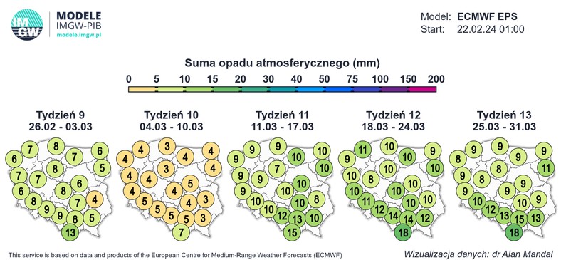 Marzec rozpocznie się sucho, ale druga i trzecia dekada miesiąca przyniosą więcej chmur i deszczu