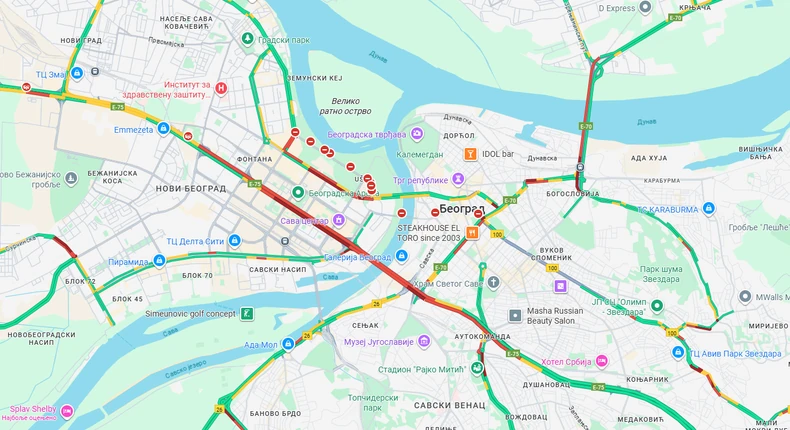 Gužva u Beogradu 9 septembra