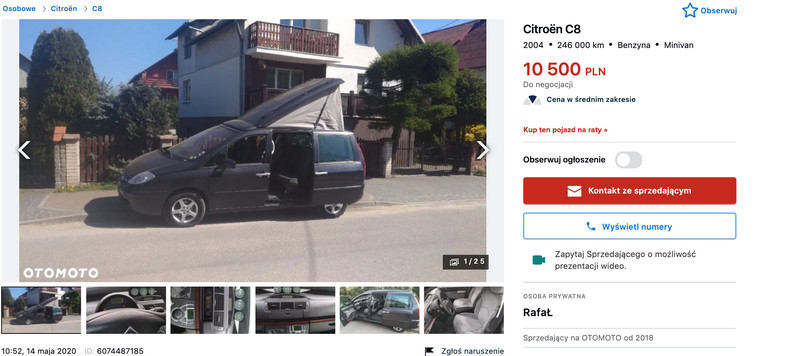 Oferta: Citroen C8 za 10 500 zł: efekt optymalizacji podatkowej