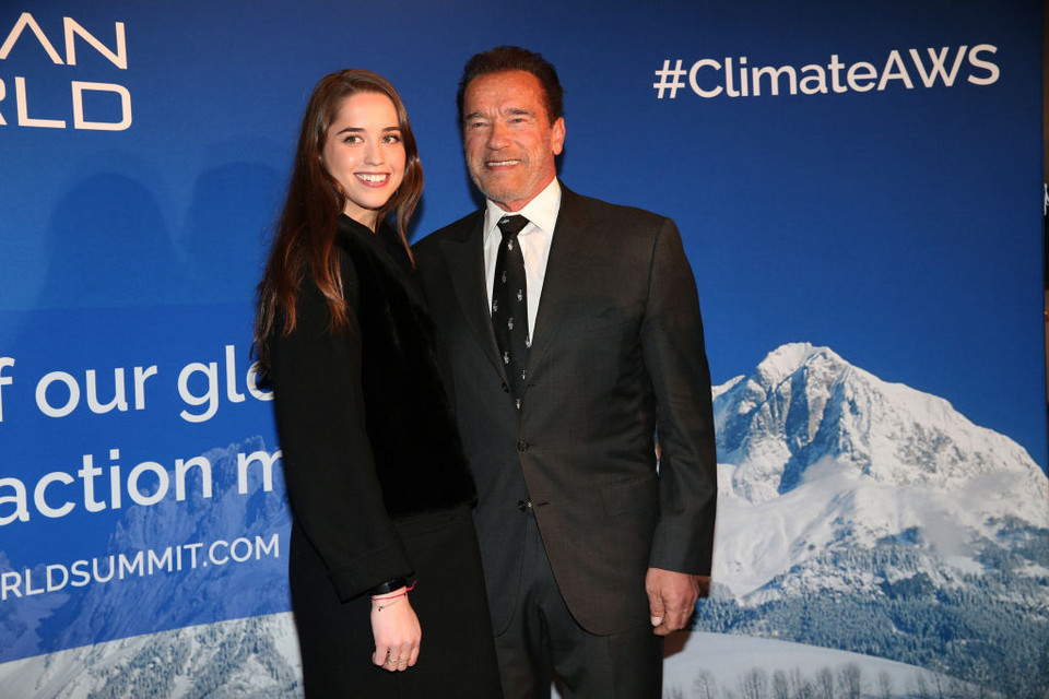 Christina Schwarzenegger z ojcem w 2020 roku