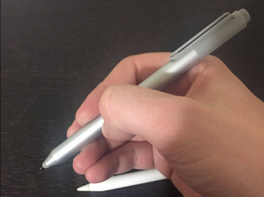 The included Surface Pen stylus is the same one that comes with the Surface Pro. It feels good in the hands and lets you use the back like an eraser.