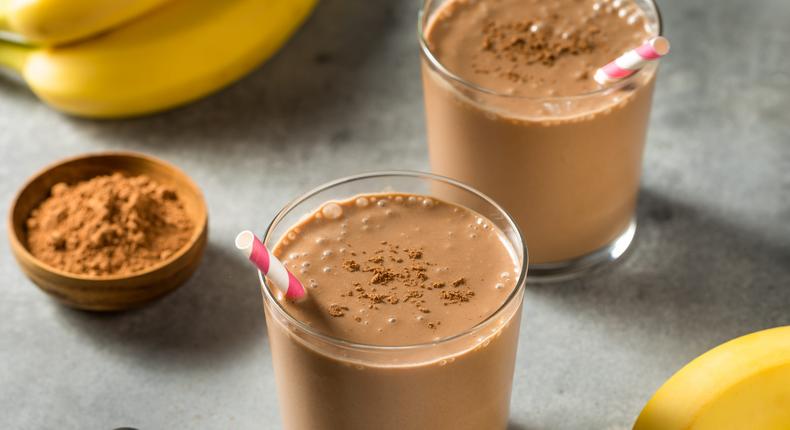 Add nut butter, Greek yogurt, and/or oats to a smoothie to make it more satiating.Getty