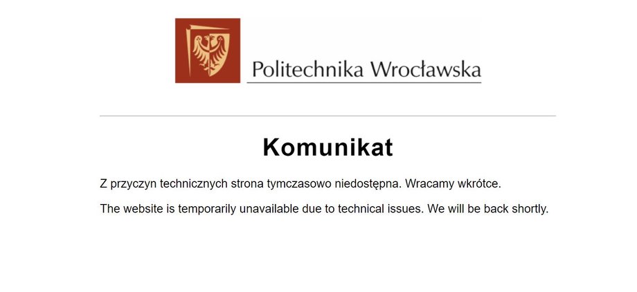 Nie działa m.in. strona uczelni