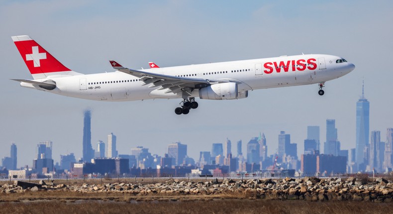 A Swiss International Air Lines Airbus A330.CHARLY TRIBALLEAU/AFP via Getty Images