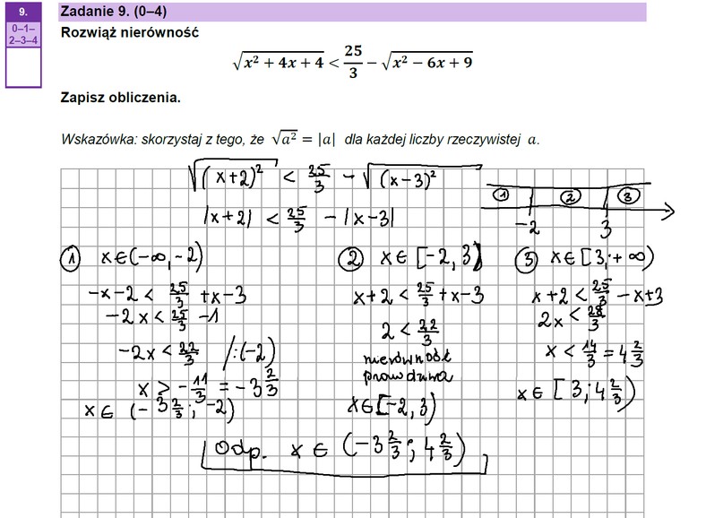 Matura 2023 — matematyka na poziomie rozszerzonym. Zadanie 9