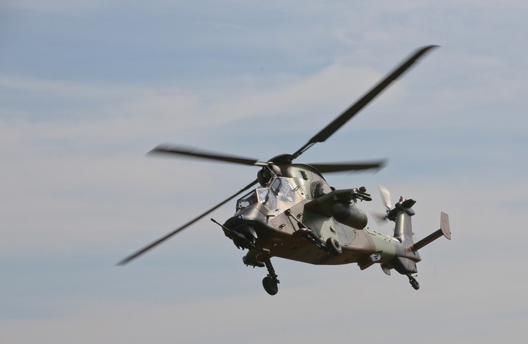 Prezentacja śmigłowca szturmowego Tiger, produkowanego przez Airbus Helicopters, 27 bm. w Warszawie. <br><br>(mr/ukit) PAP/Rafał Guz