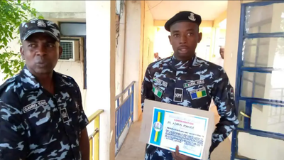 Police Constable Nura Mande, who found and returned missing 800 dollars to its owner in Katsina.