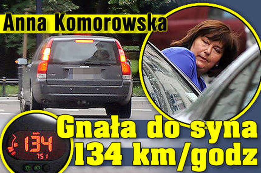 Anna Komorowska: Gnała do syna 134 km/godz