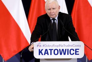 Jarosław Kaczyński podczas wizyty w Katowicach