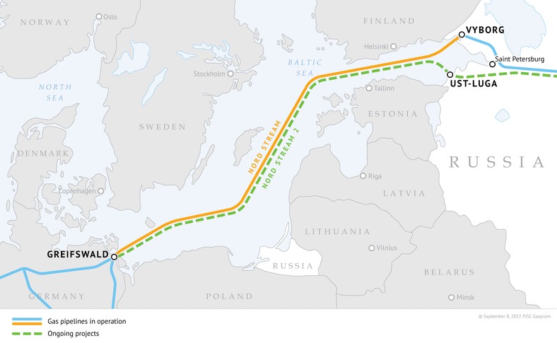 Nord Stream 2 - mapa