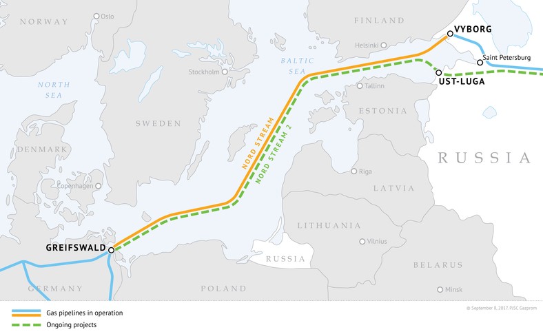 Nord Stream 2 - mapa